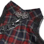 Red and Black Tartan 'Bardot' Asymmetrical Dress