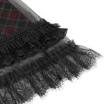 Robe Asymétrique 'Bardot' en Tartan Rouge et Noire