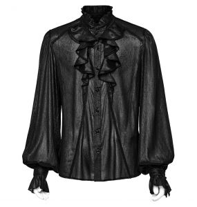 Black Victorian Style 'Eraric' Shirt
