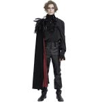Cape pour Hommes 'Privateer' Noire et Rouge