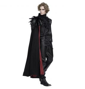Cape pour Hommes 'Privateer' Noire et Rouge