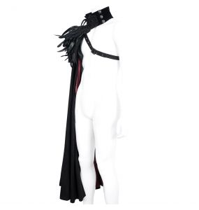 Cape pour Hommes 'Privateer' Noire et Rouge