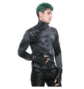 Mitaines pour Hommes 'Midnight Bloom' en Cuir Vegan Noir