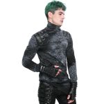 Mitaines pour Hommes 'Midnight Bloom' en Cuir Vegan Noir