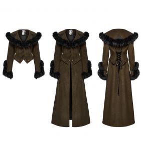 Brown and Black 'Anastasia' Black 2-In-1 Coat Jacket