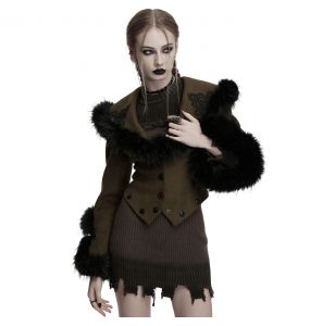 Manteau Veste Deux-En-Un 'Anastasia' Brun et Noir