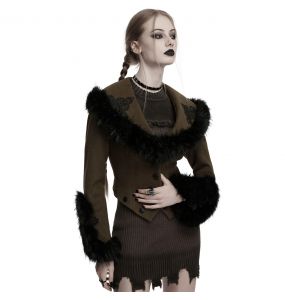 Manteau Veste Deux-En-Un 'Anastasia' Brun et Noir