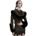 Manteau Veste Deux-En-Un 'Anastasia' Brun et Noir