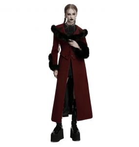 Red and Black 'Anastasia' Black 2-In-1 Coat Jacket