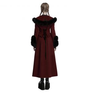 Red and Black 'Anastasia' Black 2-In-1 Coat Jacket