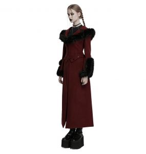 Manteau Veste Deux-En-Un 'Anastasia' Rouge et Noir
