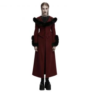 Manteau Veste Deux-En-Un 'Anastasia' Rouge et Noir