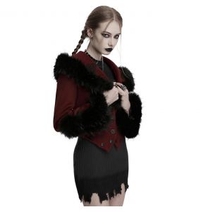 Manteau Veste Deux-En-Un 'Anastasia' Rouge et Noir