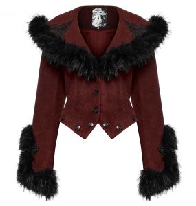 Red and Black 'Anastasia' Black 2-In-1 Coat Jacket