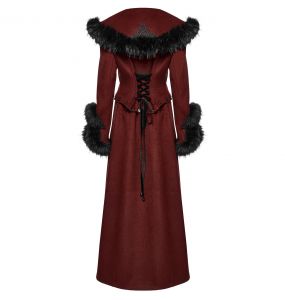 Manteau Veste Deux-En-Un 'Anastasia' Rouge et Noir
