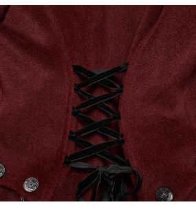Manteau Veste Deux-En-Un 'Anastasia' Rouge et Noir