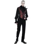 Black and Burgundy 'Edgar' Tailcoat