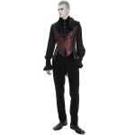 Gilet Queue de Pie 'Edgar' Noir et Bordeaux