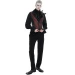 Black and Burgundy 'Edgar' Tailcoat