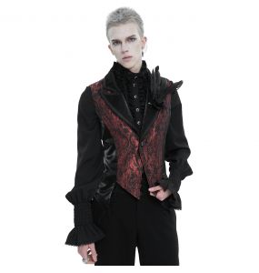 Black and Burgundy 'Edgar' Tailcoat