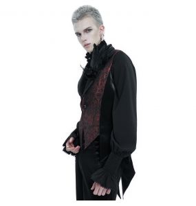 Black and Burgundy 'Edgar' Tailcoat
