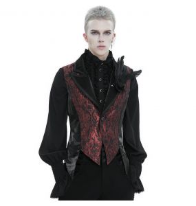 Black and Burgundy 'Edgar' Tailcoat