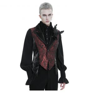 Black and Burgundy 'Edgar' Tailcoat