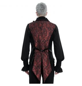 Black and Burgundy 'Edgar' Tailcoat