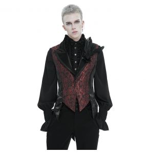 Gilet Queue de Pie 'Edgar' Noir et Bordeaux