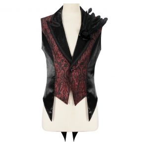 Gilet Queue de Pie 'Edgar' Noir et Bordeaux