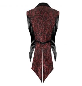 Black and Burgundy 'Edgar' Tailcoat