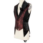 Black and Burgundy 'Edgar' Tailcoat