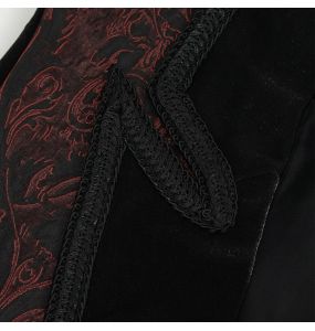 Gilet Queue de Pie 'Edgar' Noir et Bordeaux