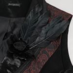 Black and Burgundy 'Edgar' Tailcoat