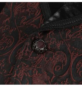 Black and Burgundy 'Edgar' Tailcoat