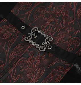 Black and Burgundy 'Edgar' Tailcoat