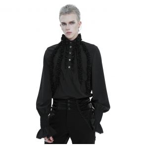 Black 'Edgar' Victorian Shirt