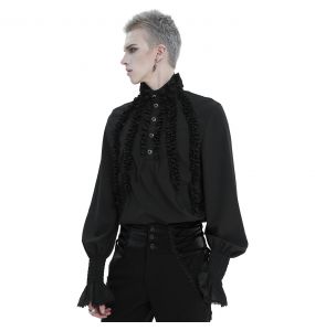 Black 'Edgar' Victorian Shirt
