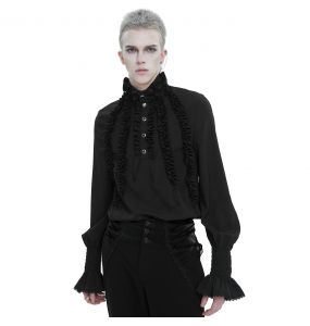 Black 'Edgar' Victorian Shirt