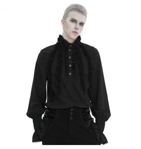 Black 'Edgar' Victorian Shirt