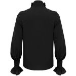 Chemise Victorienne 'Edgar' en Mousseline Noire