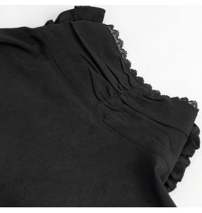 Chemise Victorienne 'Edgar' en Mousseline Noire