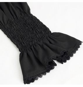 Chemise Victorienne 'Edgar' en Mousseline Noire