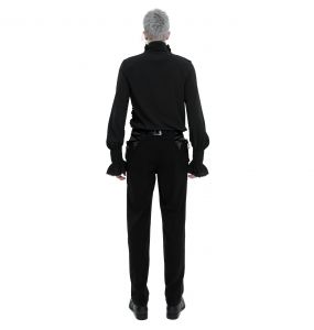 Chemise Victorienne 'Edgar' en Mousseline Noire