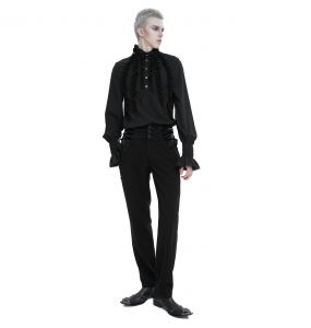 Black 'Edgar' Victorian Shirt
