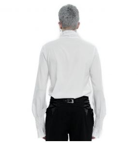 White Chiffon 'Edgar' Victorian Shirt