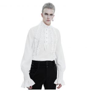 White Chiffon 'Edgar' Victorian Shirt