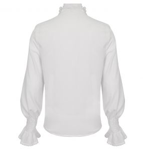 Chemise Victorienne 'Edgar' en Mousseline Blanche
