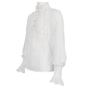 White Chiffon 'Edgar' Victorian Shirt