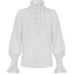 Chemise Victorienne 'Edgar' en Mousseline Blanche
